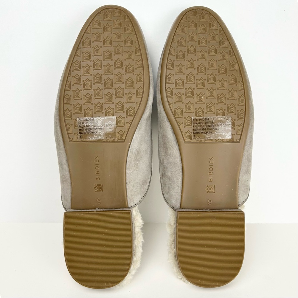 Birdies The Phoebe Suede Gray Moleskin Soft Cozy Comfy Slides Mules - Picture 13 of 13